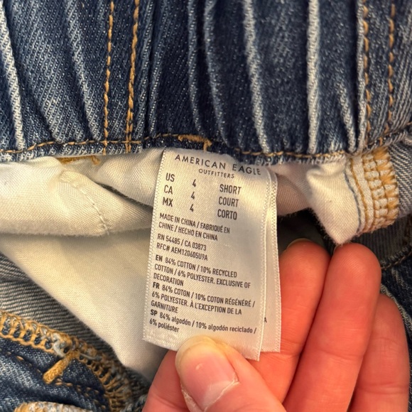 American Eagle High-Waist Straight Leg Paper Bag Denim Jean’s Women’s 4 Short - Picture 10 of 12